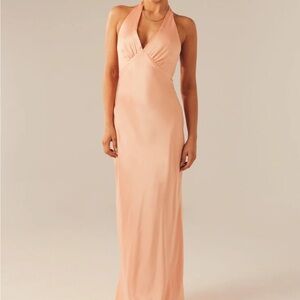 Peppermayo Peach Halter Maxi Dress